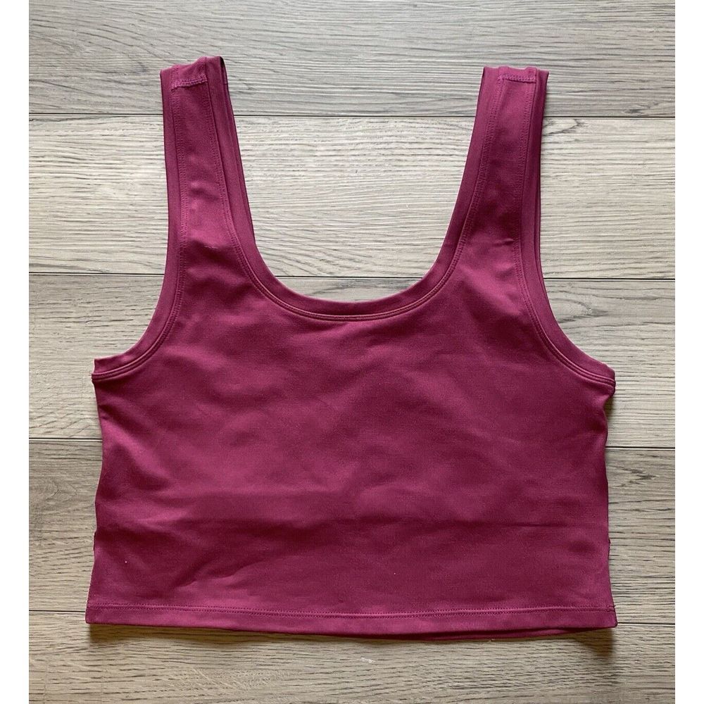 Terez Crop‎ Top Bralette Size Large Scoop Neck Comfort Built In Bra Casual